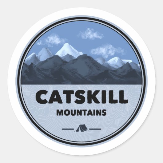 Sticker Rond Catskill Mountains Camping New York (Devant)