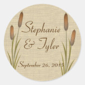 Sticker Rond Cattails Burlap (Devant)