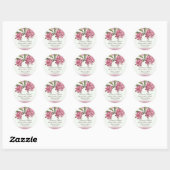 Sticker Rond Cattleya Pink Orchid Wedding Favor (Feuille)