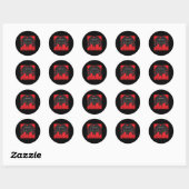 Sticker Rond Catzilla Chat Japonais Chat Drôle Catzilla (Feuille)