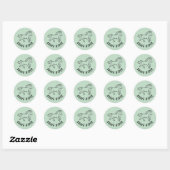 Sticker Rond Cavalier Brave Cheval Sage Vert (Feuille)