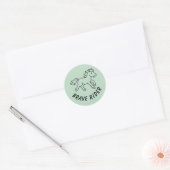 Sticker Rond Cavalier Brave Cheval Sage Vert (Enveloppe)
