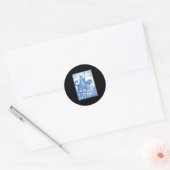 Sticker Rond Cavalier chat sorcier drôle mignon mème  (Enveloppe)
