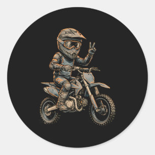 Sticker Rond Cavalier d'art de moto cross