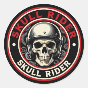 Sticker Rond Cavalier de la mort Motocyclette Motard