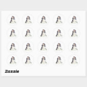 Sticker Rond Cavalier King Aquarelle (Feuille)