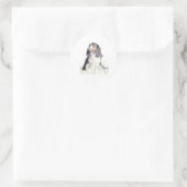 Sticker Rond Cavalier King Aquarelle (Sac)