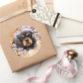Sticker Rond Cavalier King Charles Spaniel (Cadeaux)