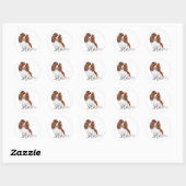 Sticker Rond Cavalier King Charles Spaniel (A) - Blenheim 1 (Feuille)
