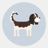 Sticker Rond Cavalier King Charles Spaniel Chien (Devant)