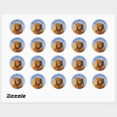 Sticker Rond Cavalier King Charles Spaniel Chien Chien Chien Bl (Feuille)