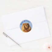 Sticker Rond Cavalier King Charles Spaniel Chien Chien Chien Bl (Enveloppe)