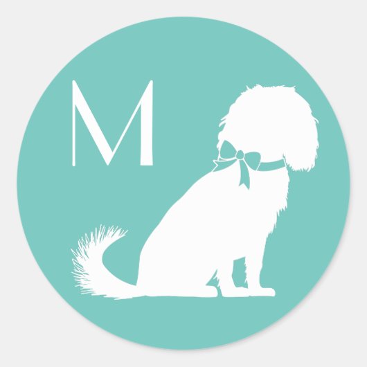 Sticker Rond Cavalier King Charles Spaniel Chien Chien Chien Ch (Devant)