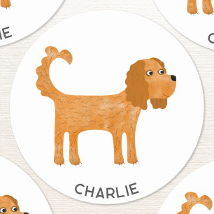 Sticker Rond Cavalier King Charles Spaniel Chien Personnalisé
