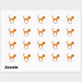 Sticker Rond Cavalier King Charles Spaniel Chien Personnalisé (Feuille)