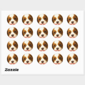 Sticker Rond Cavalier King Charles Spaniel flocon (Feuille)