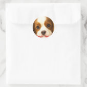 Sticker Rond Cavalier King Charles Spaniel flocon (Sac)