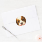 Sticker Rond Cavalier King Charles Spaniel flocon (Enveloppe)