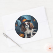Sticker Rond Cavalier King Citrouilles Halloween effrayant (Enveloppe)