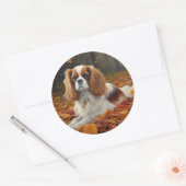 Sticker Rond Cavalier King en automne Feuilles automne Inspirat (Enveloppe)