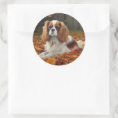 Sticker Rond Cavalier King en automne Feuilles automne Inspirat (Sac)