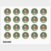 Sticker Rond Cavalier King Spaniel Christmas Chien Mailing (Feuille)