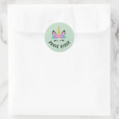 Sticker Rond Cavalier Licorne Sage Vert (Sac)