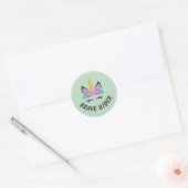 Sticker Rond Cavalier Licorne Sage Vert (Enveloppe)