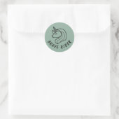 Sticker Rond Cavalier vert courageux (Sac)