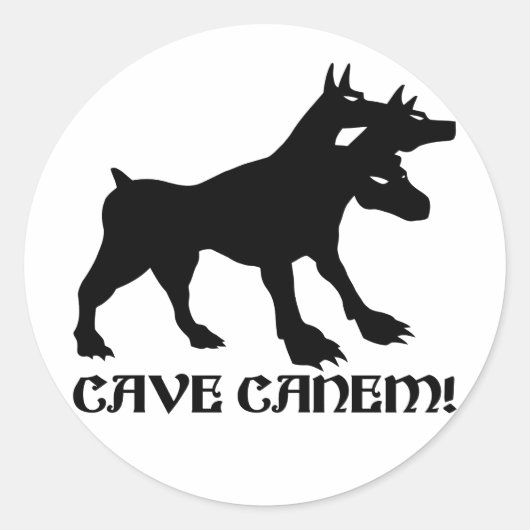 Sticker Rond CAVE CANEM - ATTENTION AU CHIEN Latin (Devant)