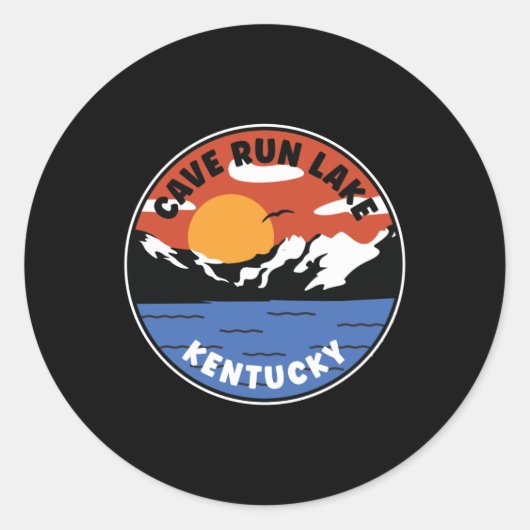 Sticker Rond Cave Run Lac Kentucky Sunset (Devant)