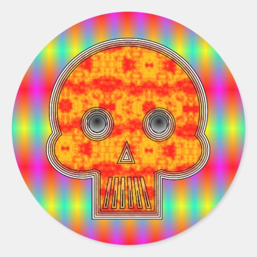 Sticker Rond Caveira Robô Colorida (Devant)