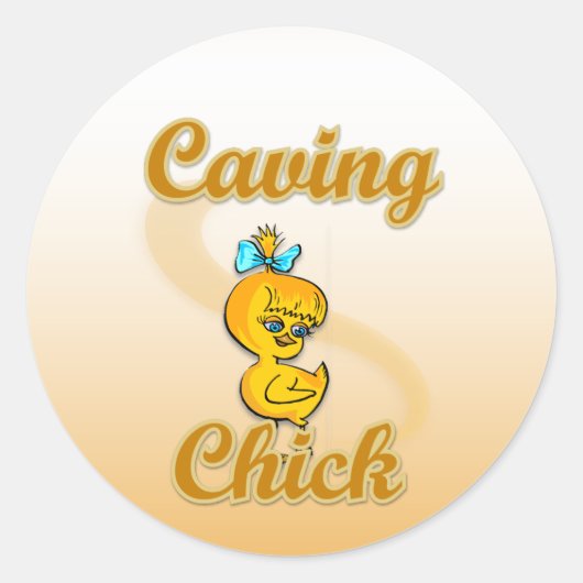Sticker Rond Caving Chick (Devant)