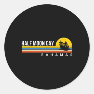 Sticker Rond Cay Byhamas Demi-Lune Souvenirs Rétro Vintage Croi