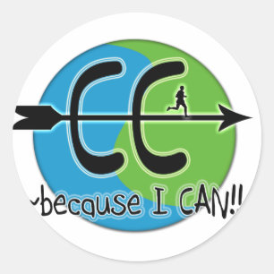 Sticker Rond CC Cross Country - Parce que je peux ! !