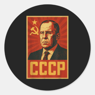 Sticker Rond Ccp Union Soviétique Vintage Rétro Sssr Lavrov
