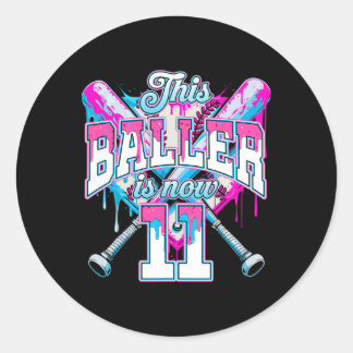 Sticker Rond Ce Baller Est Maintenant 11 Ice Cream Baseball Dri