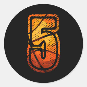 Sticker Rond Ce basket-ball pour enfants avec un t-shirt numéro