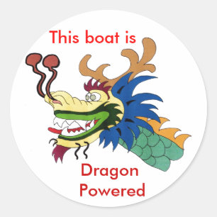 Sticker Rond Ce bateau est, Dragon Powered