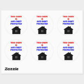 Sticker Rond Ce Cabine est protégé contre le vol (Feuille)