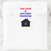 Sticker Rond Ce Cabine est protégé contre le vol (Sac)