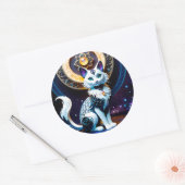 Sticker Rond Ce chat imaginaire en fibre est vraiment une oeuvr (Enveloppe)