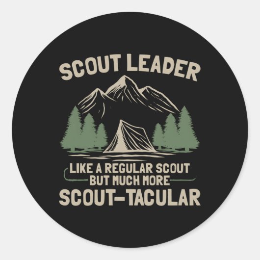 Sticker Rond Ce Chef Scout Est Un Chef Scout Taculaire (Devant)