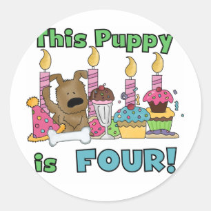 Sticker Rond Ce chiot est quatre t-shirts et cadeaux
