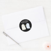 Sticker Rond Ce Fantôme Arrive Autour Du Jeu Halloween (Enveloppe)