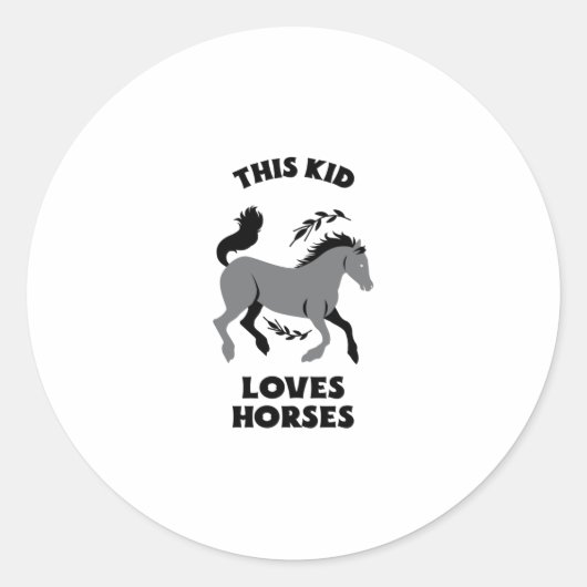 STICKER ROND CE JEUNE AIME LES CHEVAUX (Devant)