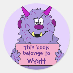 Sticker Rond Ce Livre Appartient À Jote Monster Kids Bookplate