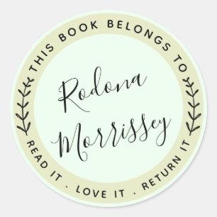Sticker Rond Ce livre appartient à personnalisé