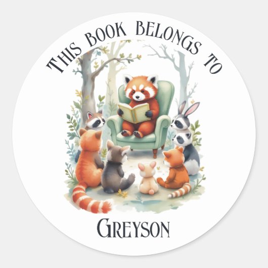 Sticker Rond Ce livre appartient à personnaliser la lecture Pan (Devant)