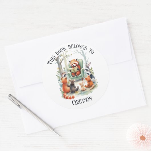 Sticker Rond Ce livre appartient à personnaliser la lecture Pan (Enveloppe)